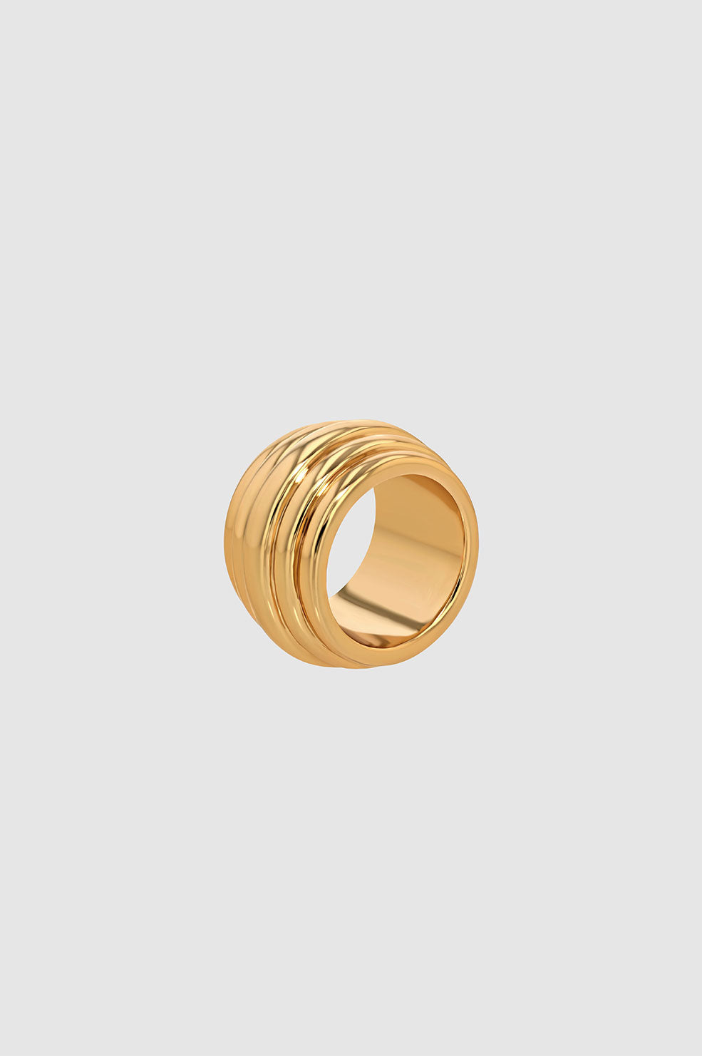 ANINE BING Chunky Ribbed Ring in Gold