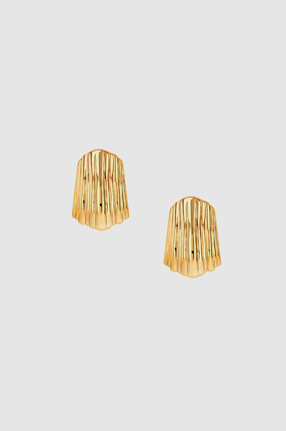 ANINE BING Ribbed Earrings in Gold