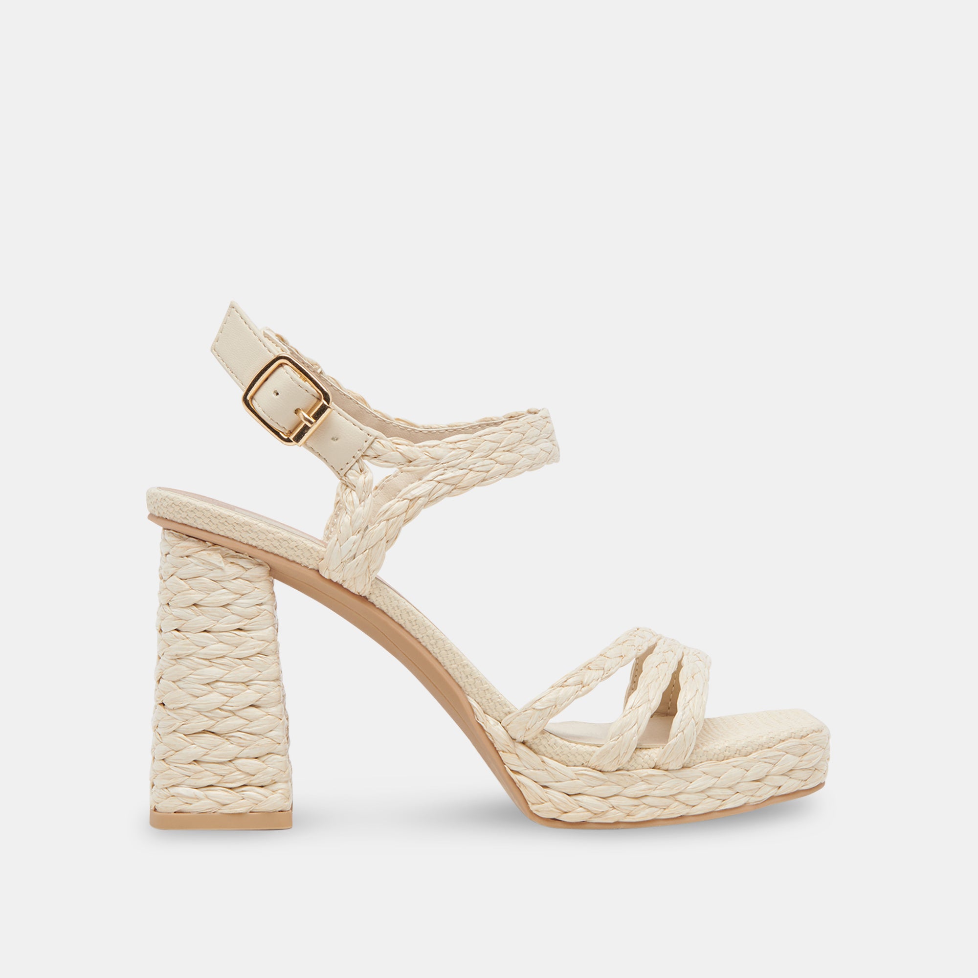 ALYSIA HEELS IVORY RAFFIA