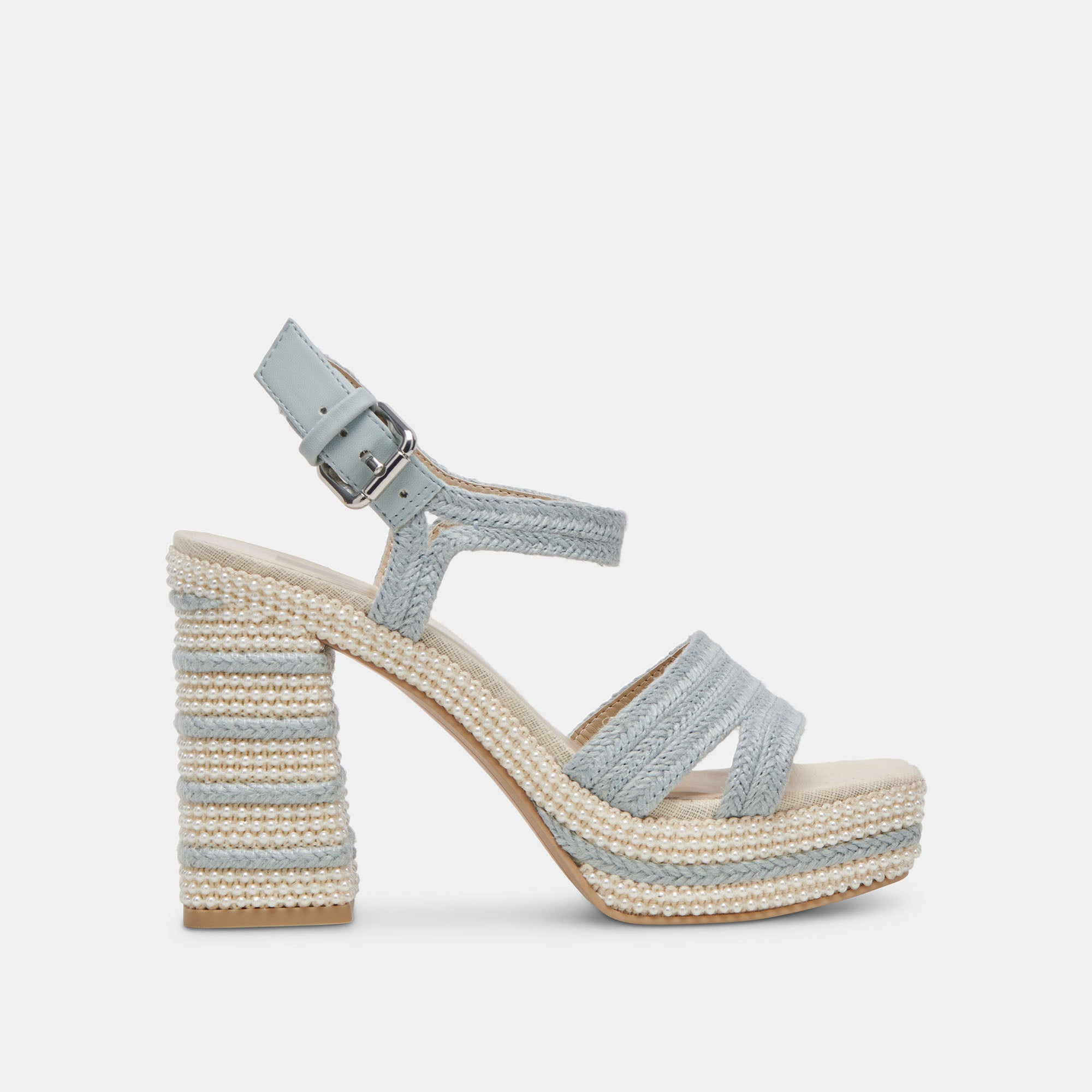 ANIRA PEARL HEELS LIGHT BLUE PEARLS