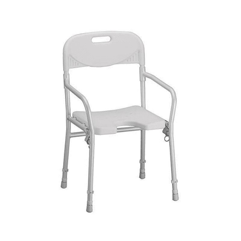 NOVA Medical Folding Shower Chair with U-Shaped Cutout & Back Support