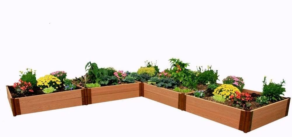 Frame It All Classic Sienna Raised Garden Bed L Shaped - 12' x 12' x 11