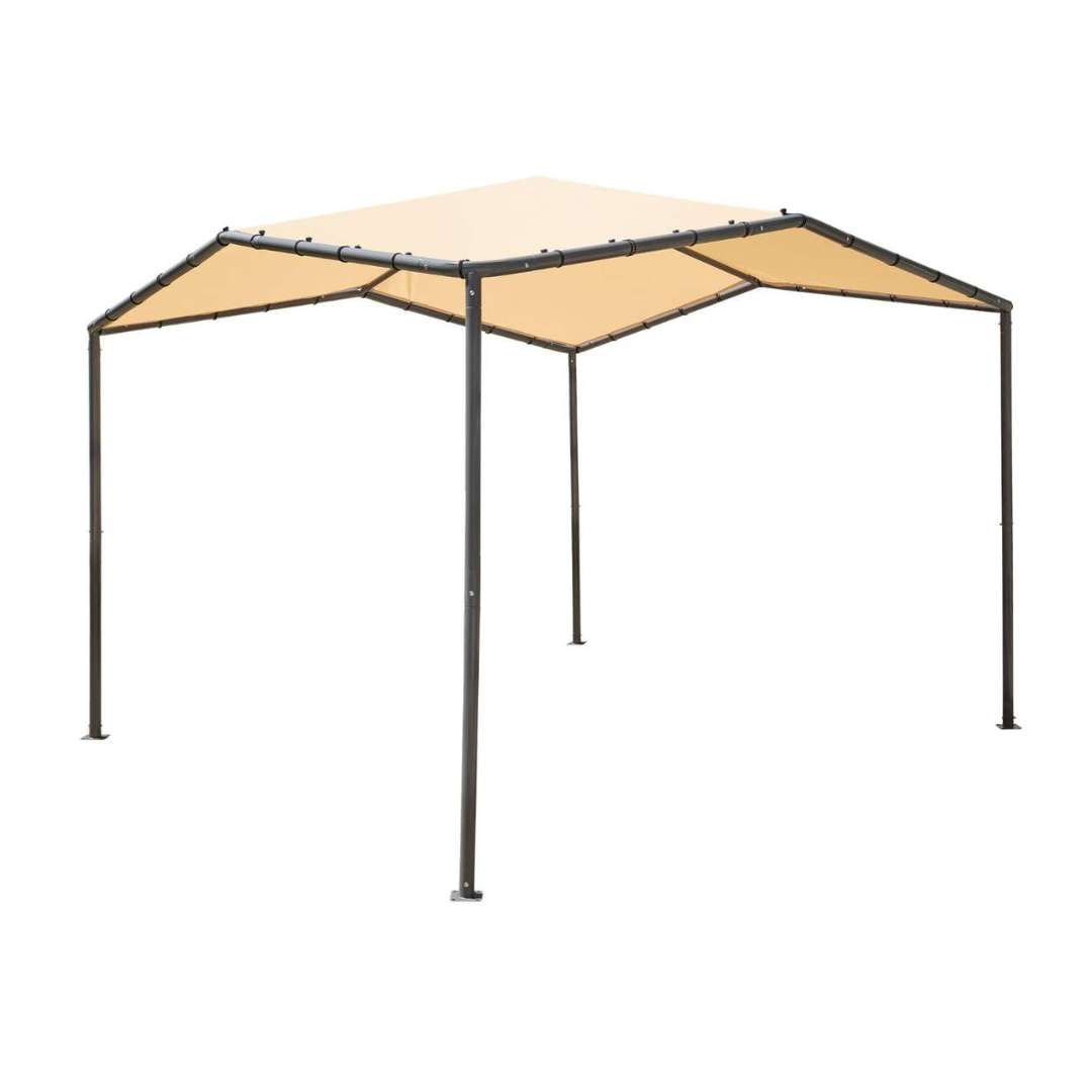 ShelterLogic 10x10 Pacifica Gazebo Canopy - Charcoal Frame and Marzipan Tan Cover