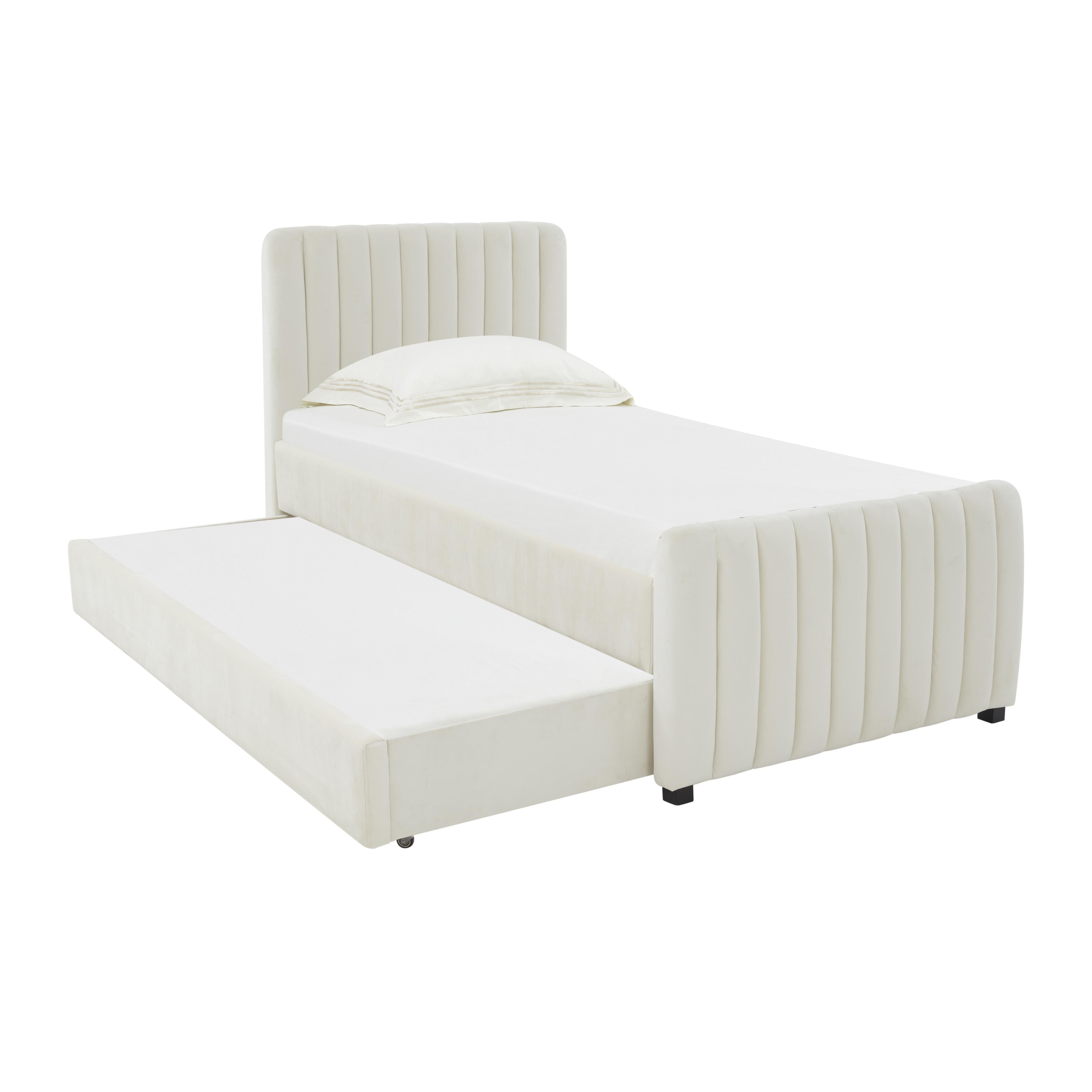 Angela Velvet Trundle Bed in Twin