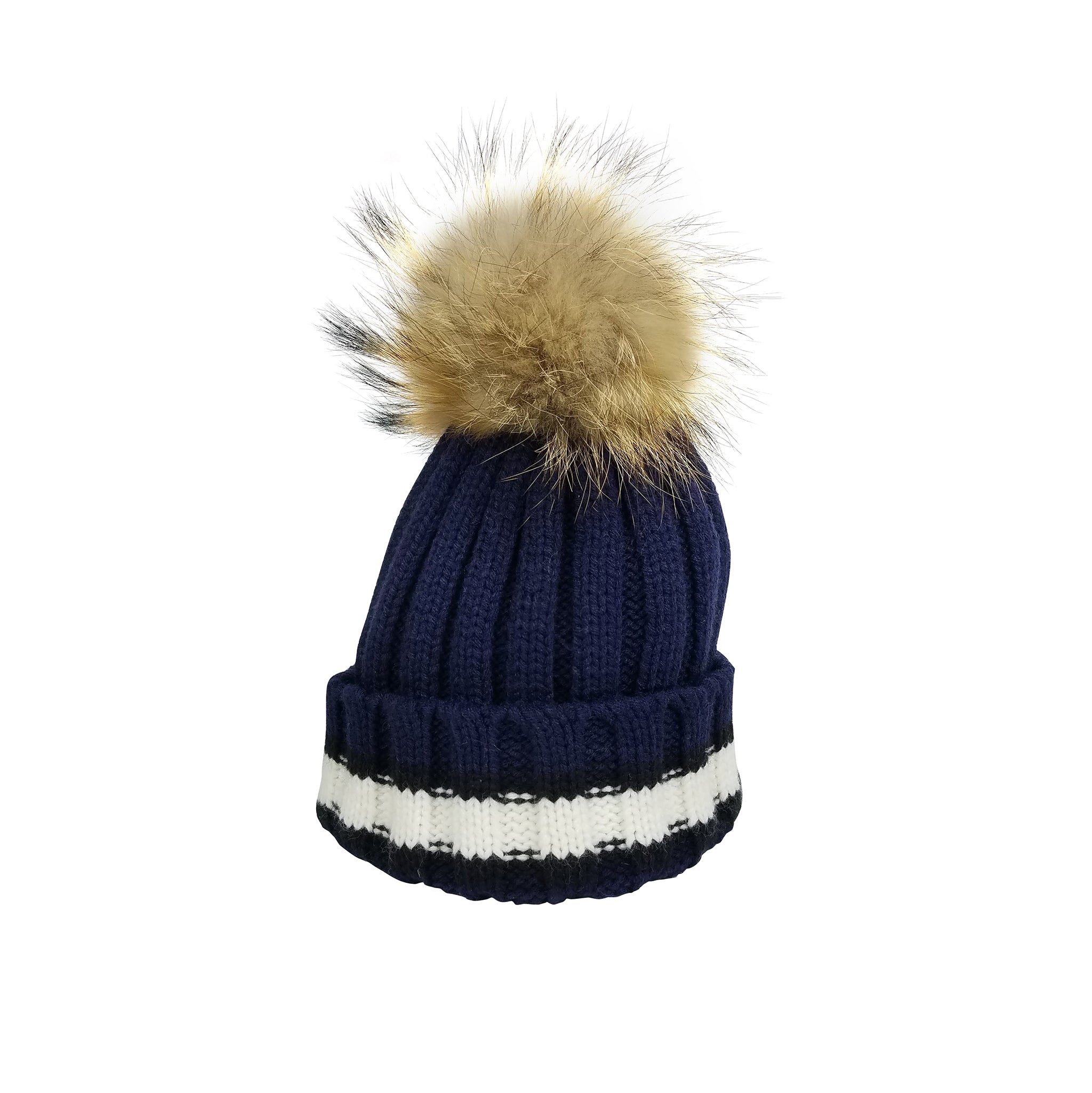 Tipped Edge Beanie - Navy/Ivory