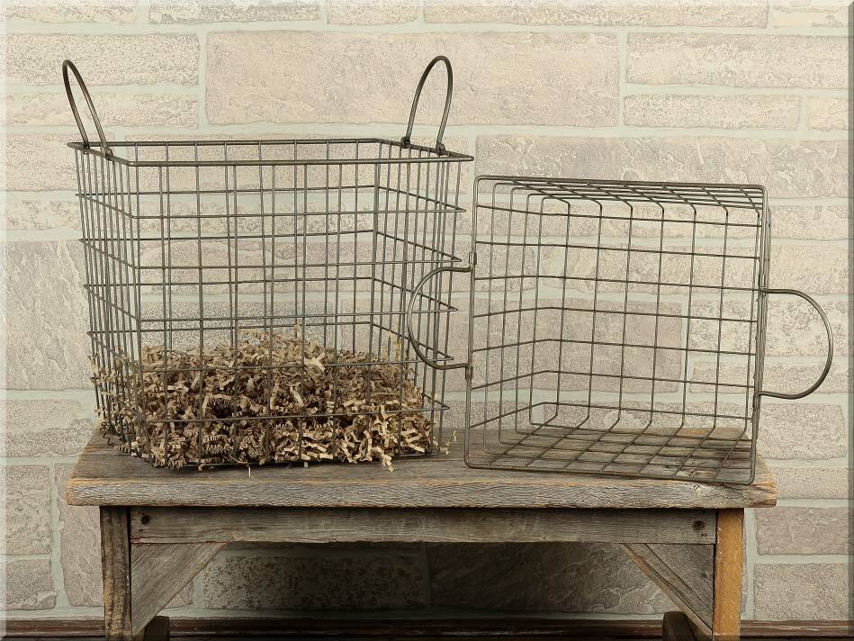 Square Metal Baskets Set 2