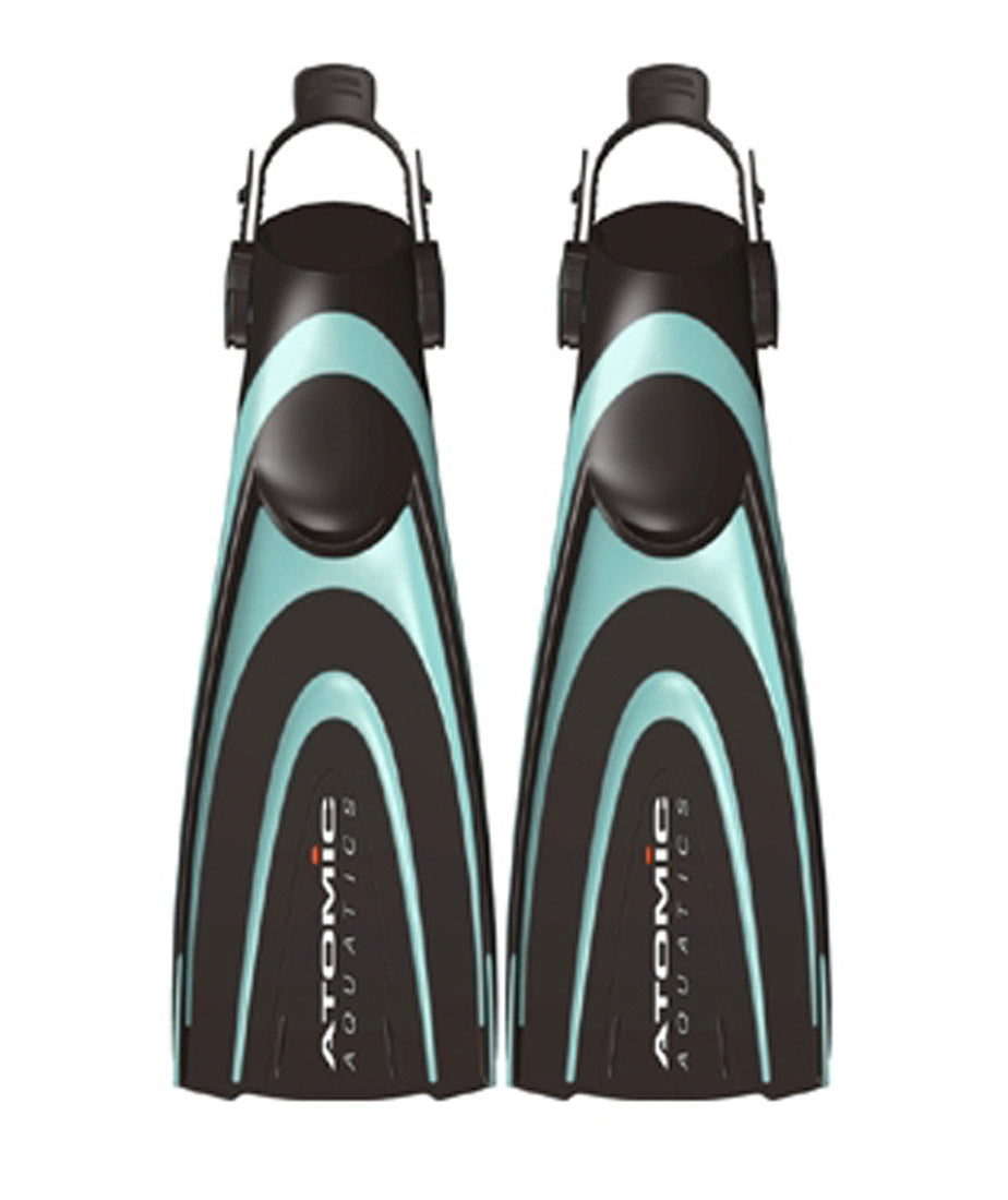 Atomic Blade Open Heel Adjustable Scuba Diving Fins Glacier Blue CLOSEOUT