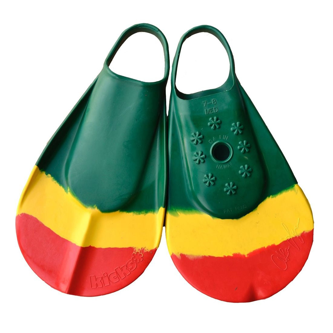 Kicks Fins RASTA Swim Fins Bodyboarding and Snorkeling fins