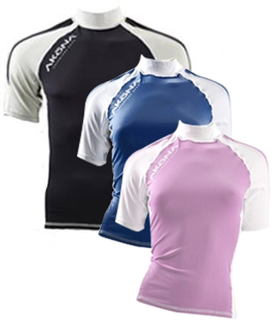 Akona 8 oz Short Sleeve Rash Guard for Diving, Surfing, Snorkeling, etc.