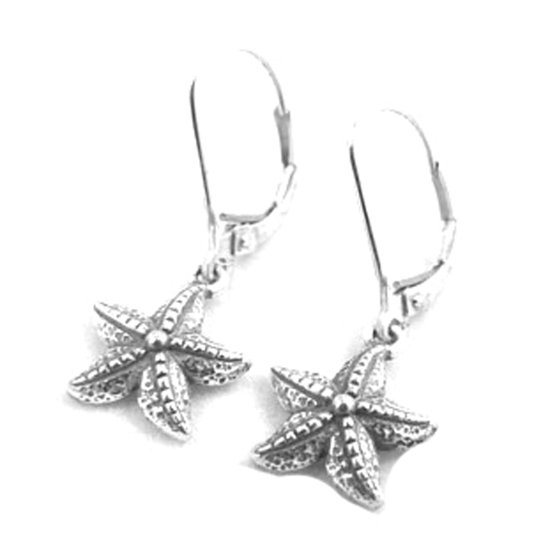 Small Starfish Sterling Silver Earrings Sea Star Ocean Beach Theme Jewelry