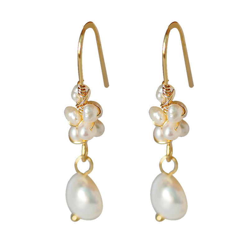 18K Gold Baroque Pearl Earrings / Elegant Pearl Drop Earrings Gold / Wedding Dainty Jewelry-Huge Tomato