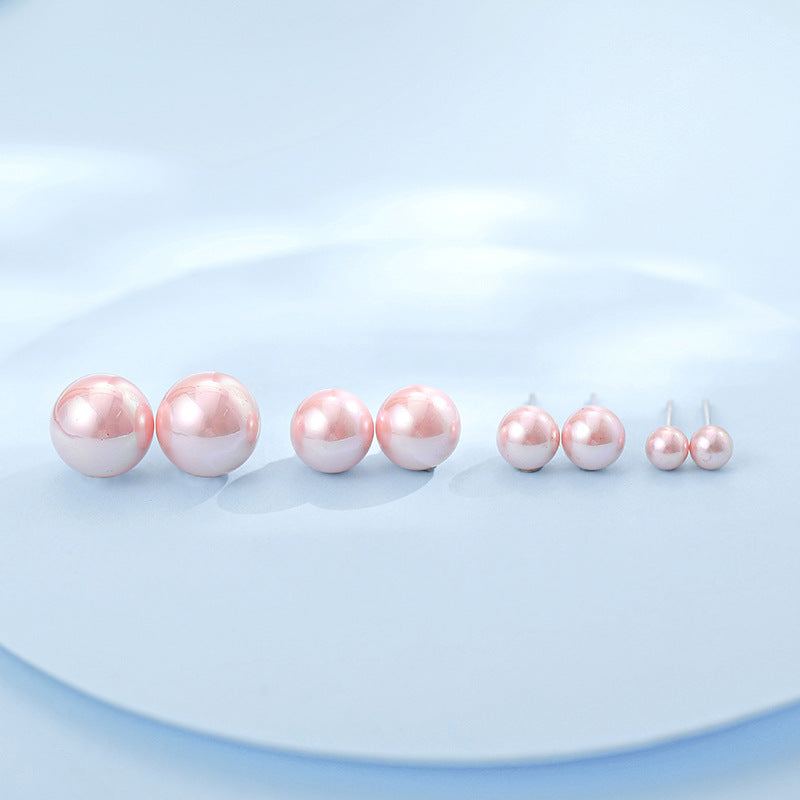 6-12mm AAA Freshwater Cultured Pearl Pearl Stud Earrings in Sterling Silver (4 size/4 color)