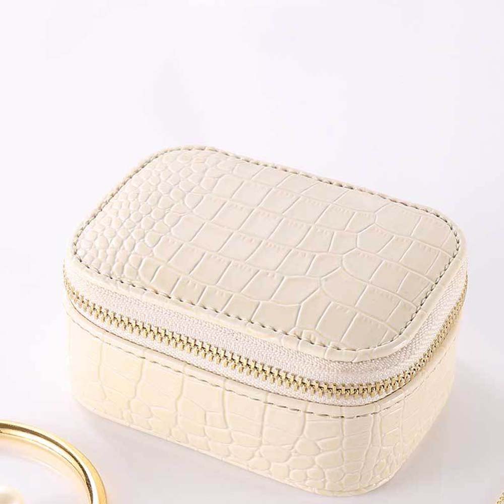 Small Jewelry Organizer Display Travel Jewelry Case Boxes Portable Jewelry Box Zipper Leather Storage Joyeros Organizador