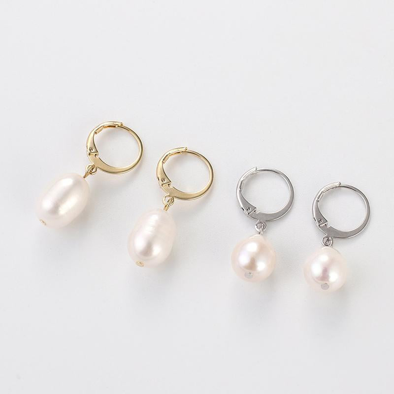 AAA Freshwater Cultured Pearl Pearl Hoop Earrings in 14K Gold Over Sterling Silver?9-10mm?