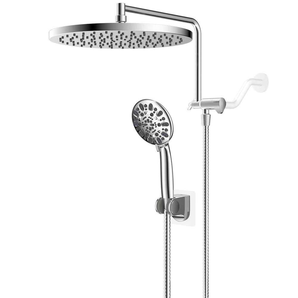 Rainfall Shower Head with Handheld Shower Head High Pressure Rain Shower - Round - iShowerhead.comShower Heads