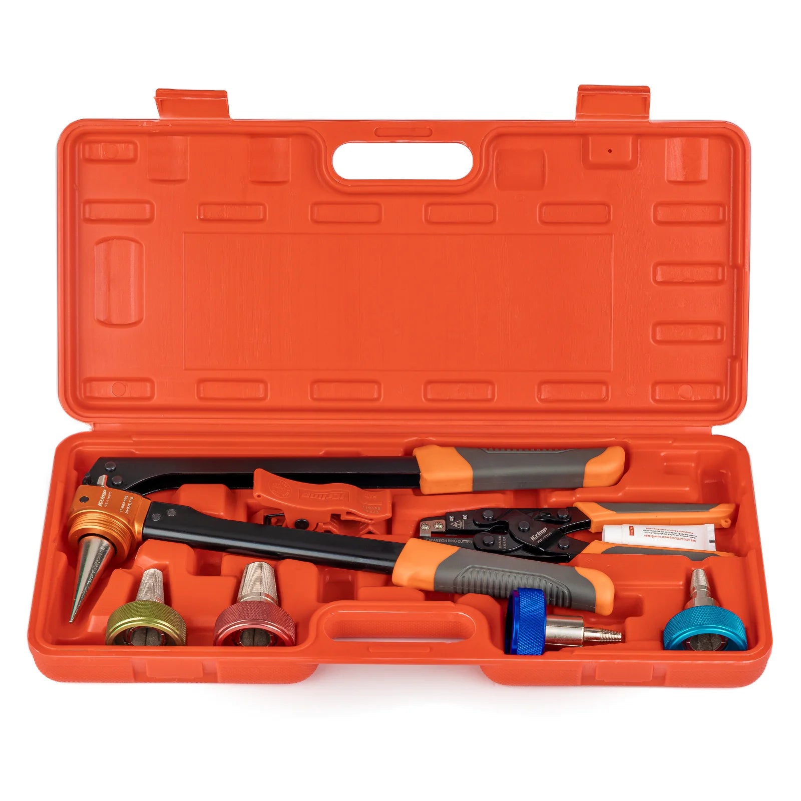 PEX Expansion Tool Kit with 3/8,1/2,3/4,1-inch Auto Rotation Expansion Heads, Expansion Ring Removal Tool for PowerPEX PEX Fittings