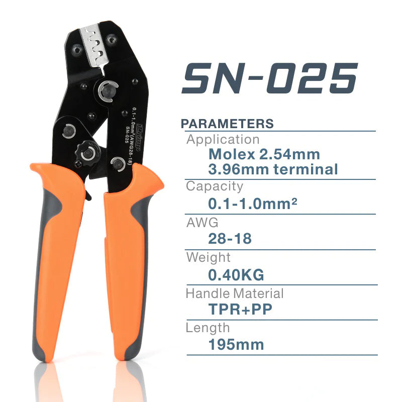 iCrimp SN-025 F Crimp D-sub, Dupont Connector Crimp Tool AWG 28-18(0.1-1mm)