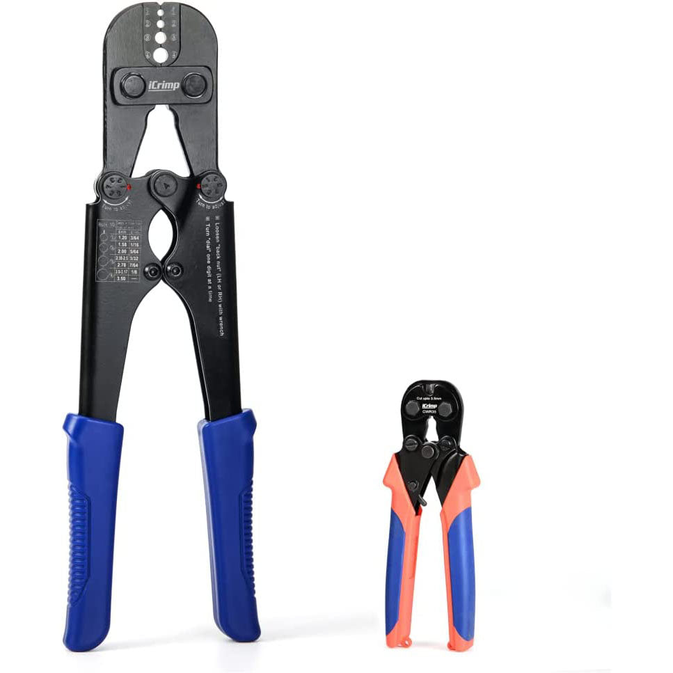 Wire Rope Crimping Tool for 3/64 to 1/8-inch Aluminum Crimping Loop Sleeve, with Wire Rope Cutter