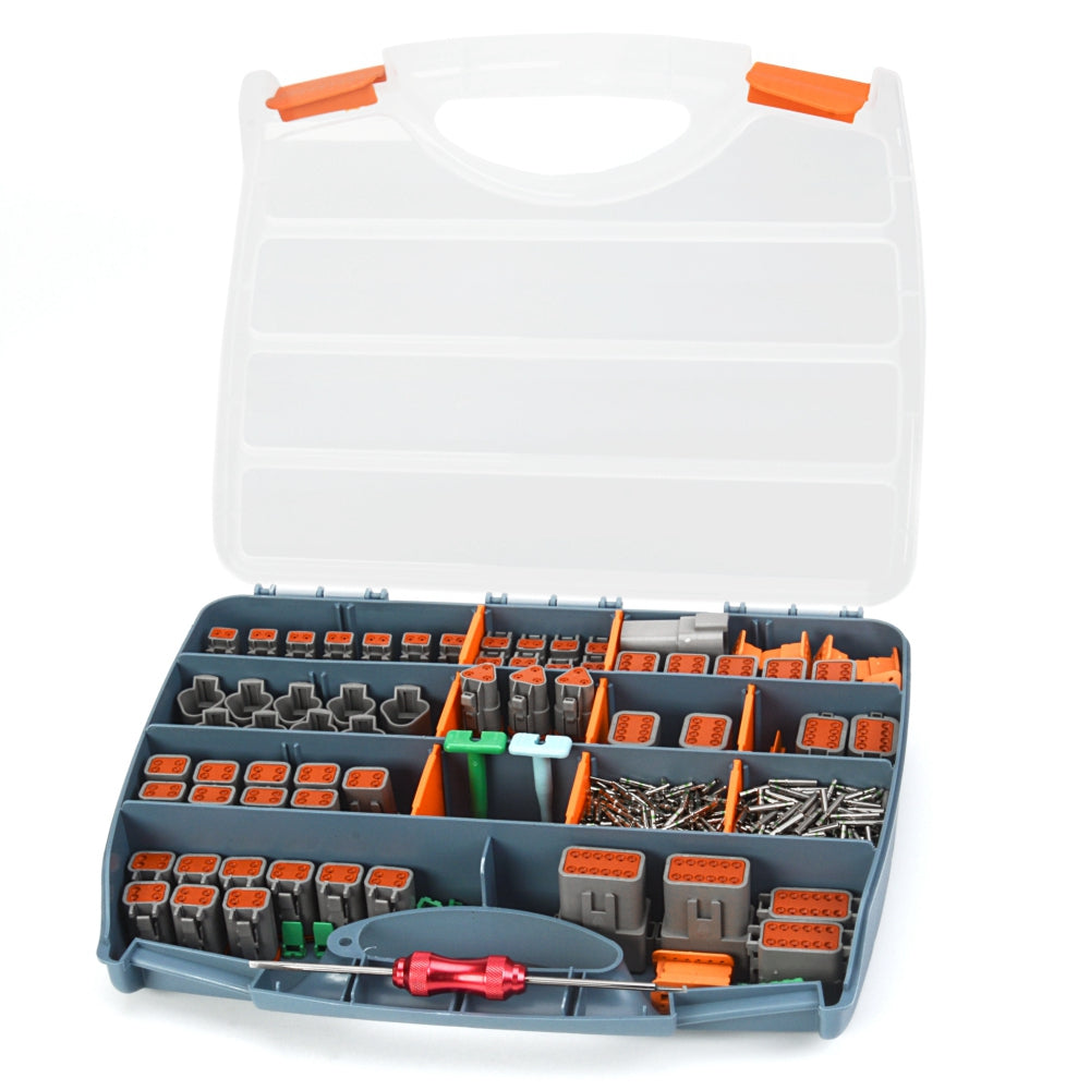 519Pcs Deutsch Connector Kit in 2,3,4,6,8,12 Pin Configurations, Wire Connectors with Size 16 Solid Contacts