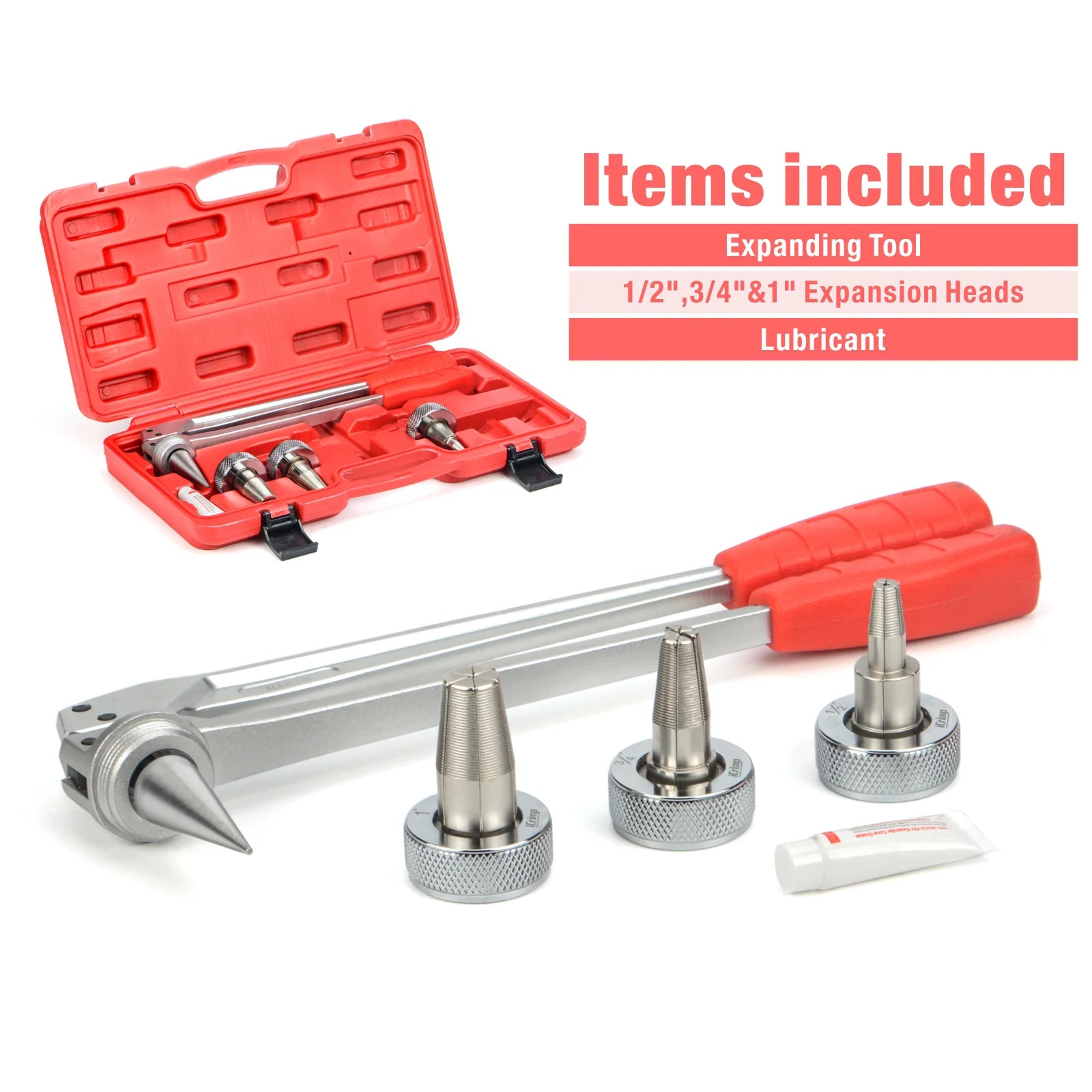 F1960 PEX a Expansion Tool Kit with 3/8,1/2,3/4,1-inch Expanding Heads for Uponor ProPex Expansion Rings