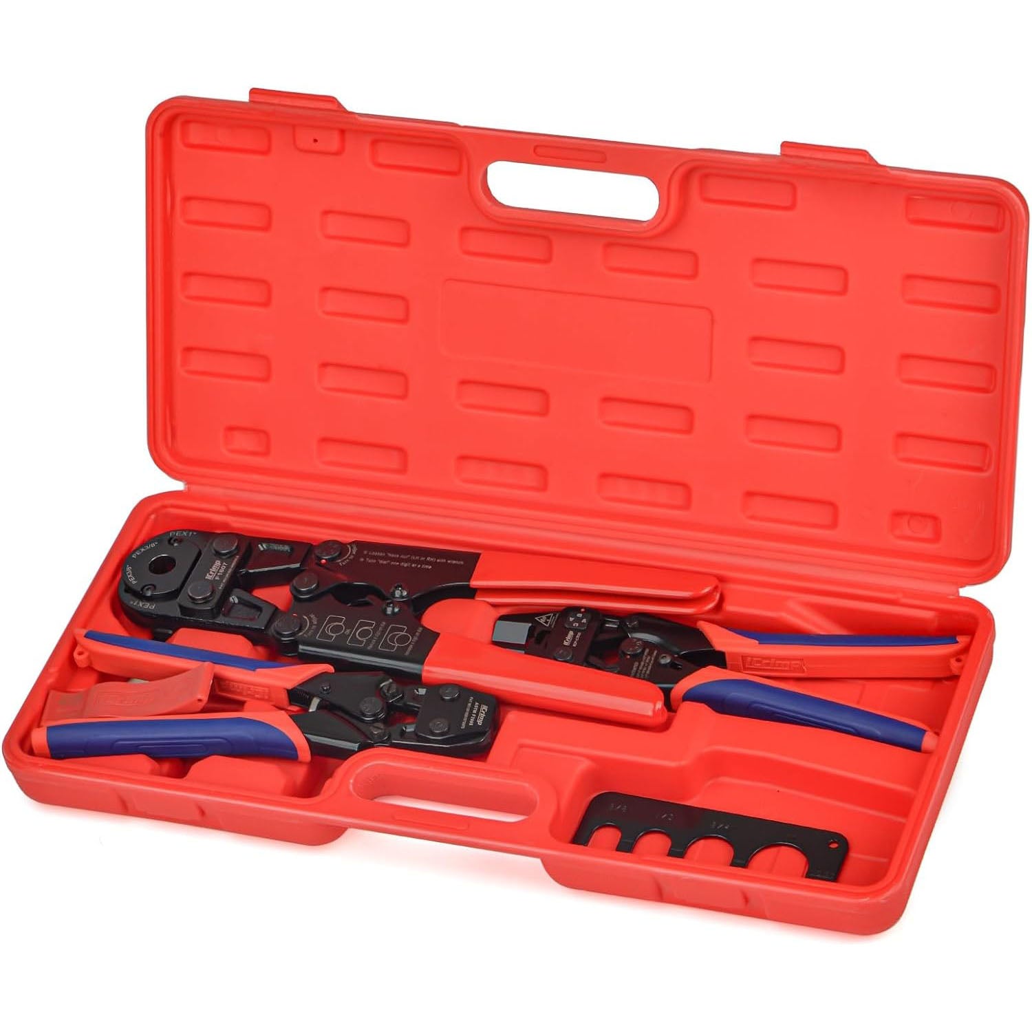 PEX Crimp Tool Set with Copper Pipe Crimper for 3/8'', 1/2'', 3/4'', 1'' , PEX Clamp Tool, PEX Removal Tool and Pex Cutting Tool Included.