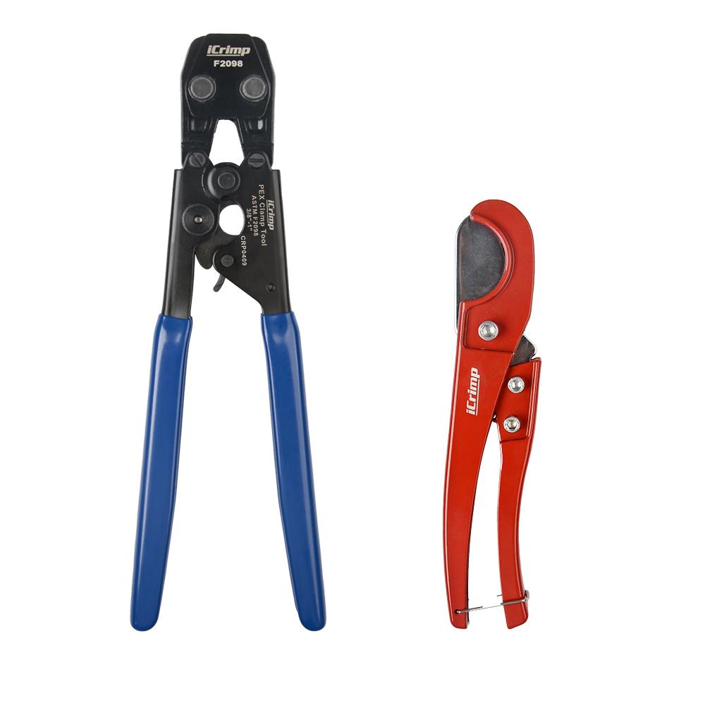 CRP0409 ASTM F2098 PEX Clamp Cinch Tool Kit for 3/8"", 1/2"", 5/8"", 3/4"", 1"" Stainless Steel Clamps