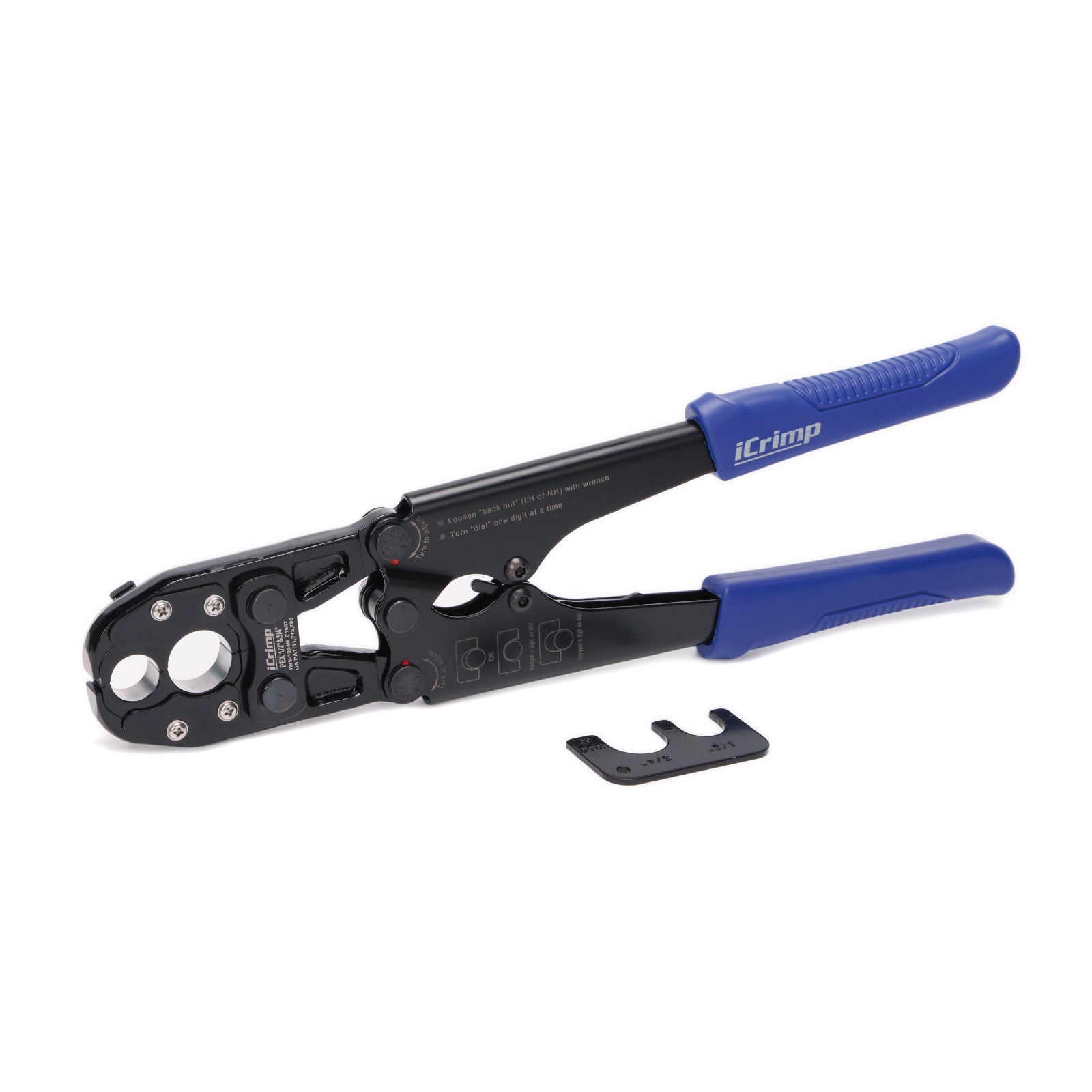 IWS-1234N Pex Pipe Crimping Tool with Convertible 1/2"" and 3/4"" Jaws for Copper Ring, meets ASTM 1807 Standard