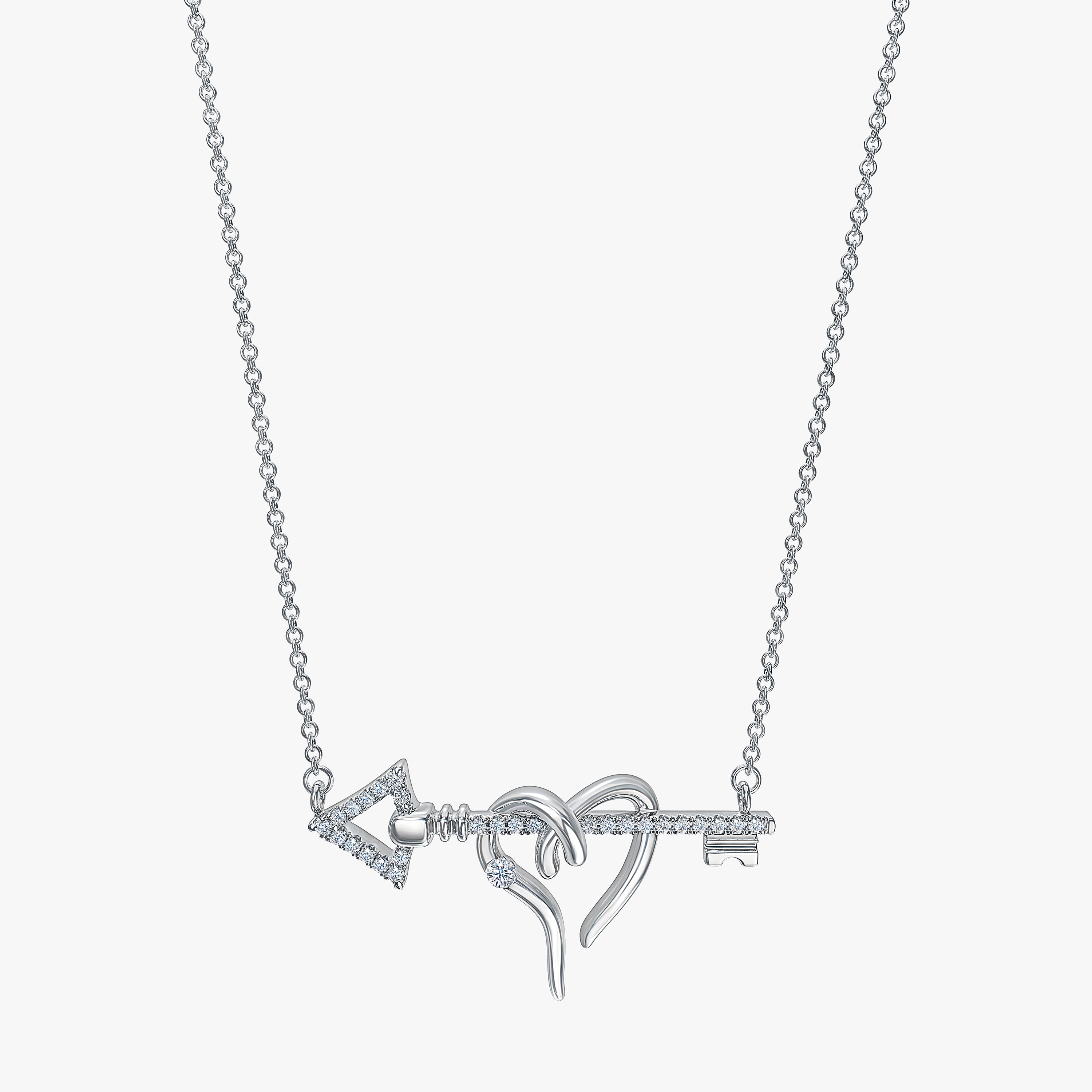 Heart & Arrow Key Necklace