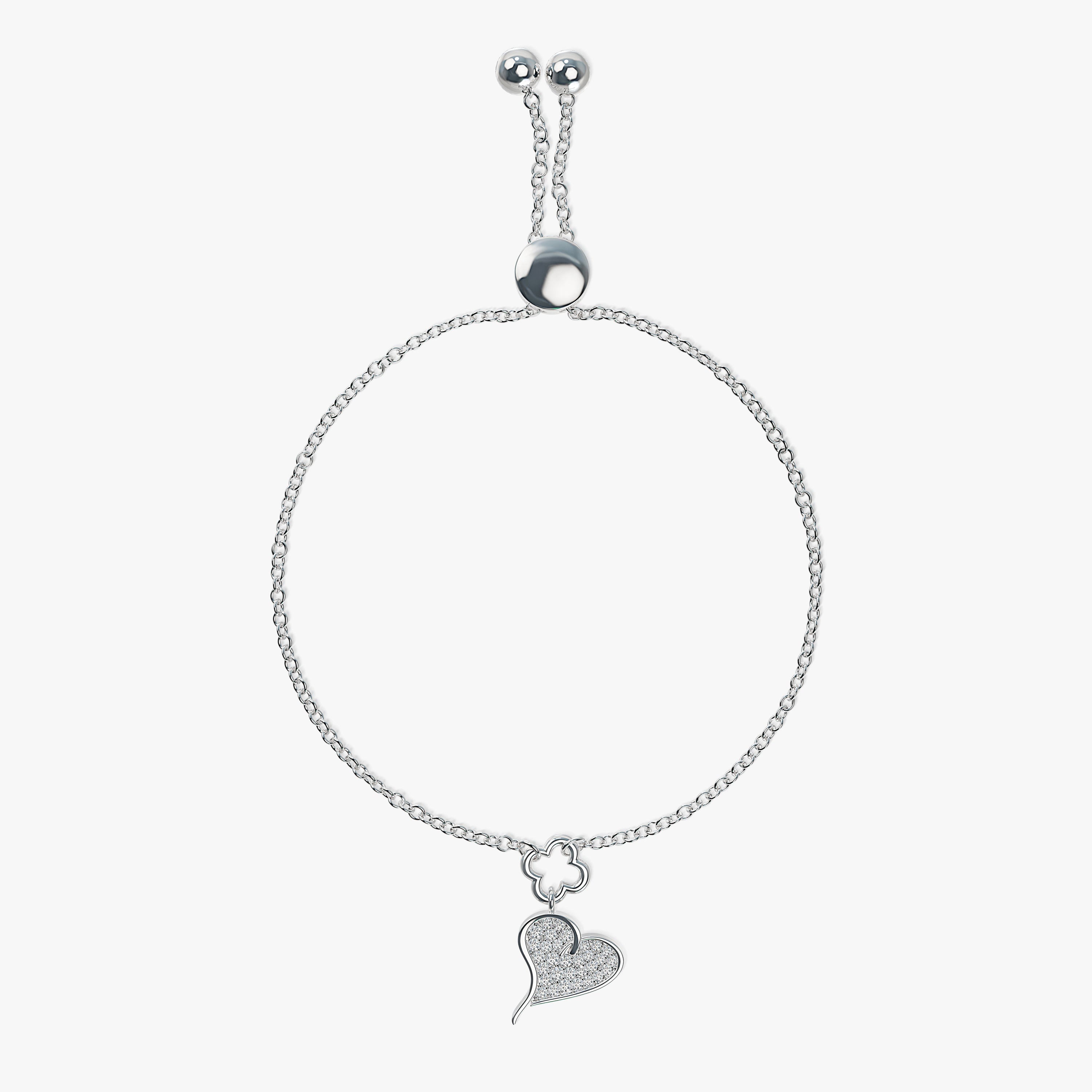 Heart & Clover Diamond Bracelet