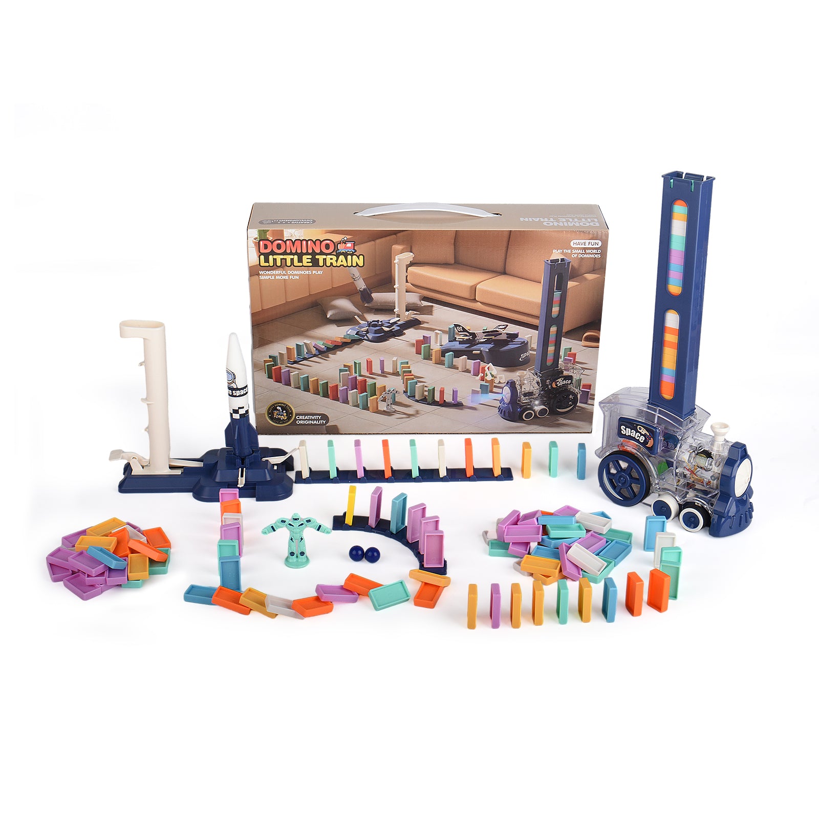 120 Pcs Electric Domino Train Toy Set