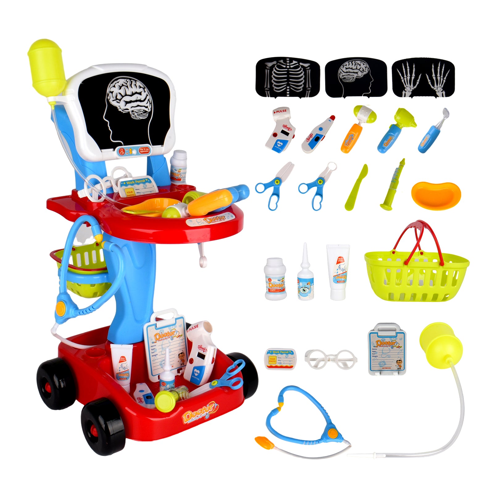 23 Pcs Medical Cart Play Toy Set for Toddler