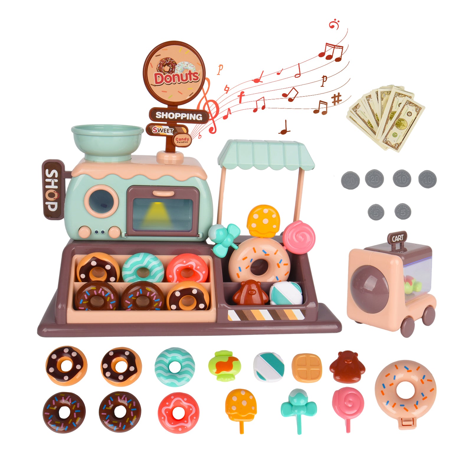 34 Pcs Doughnut Shop Pretend Play Toy