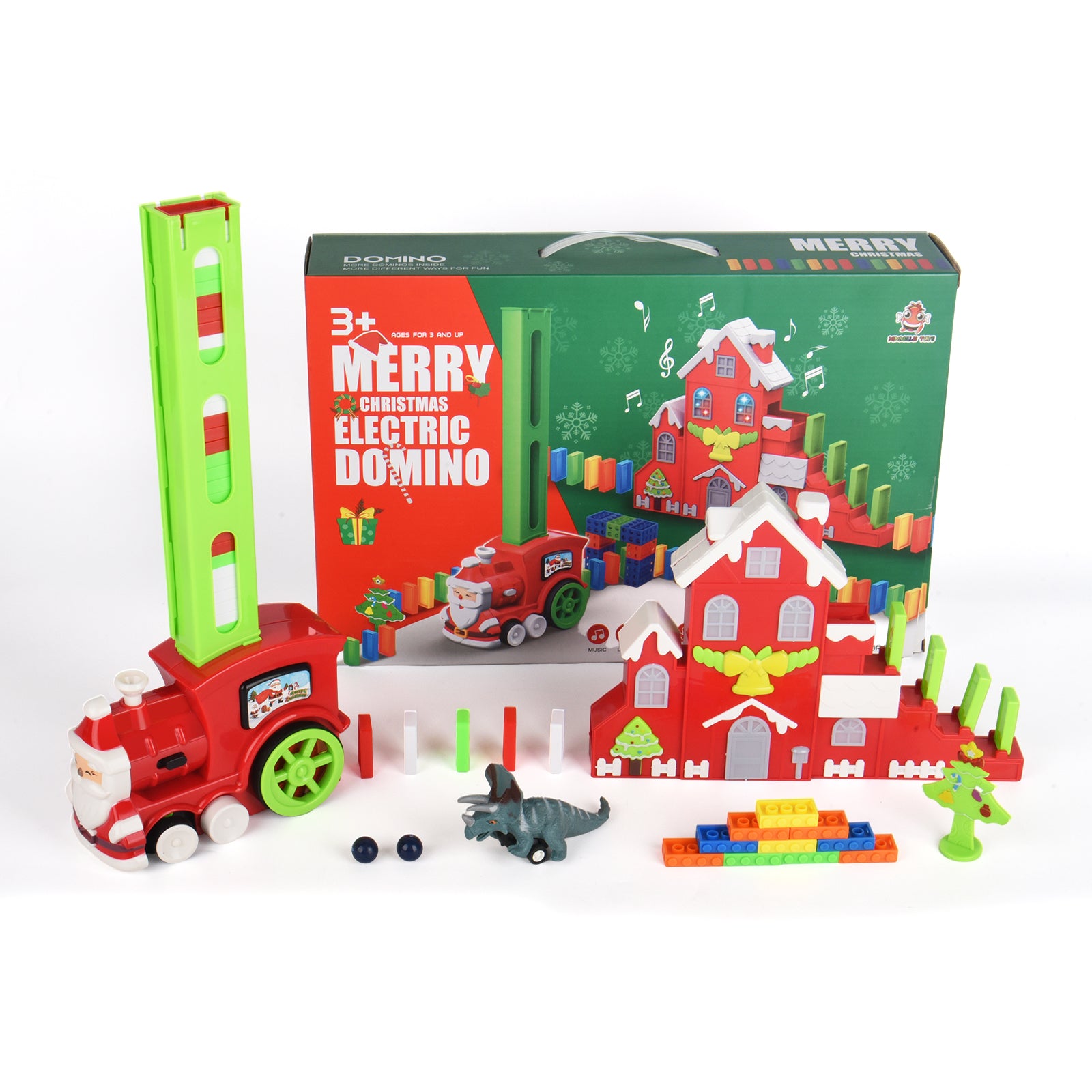 Christmas Electric Domino Train Toy Set