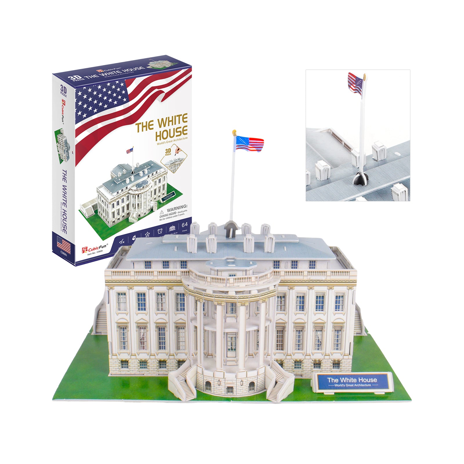 White House 3D Puzzle 56 Pieces