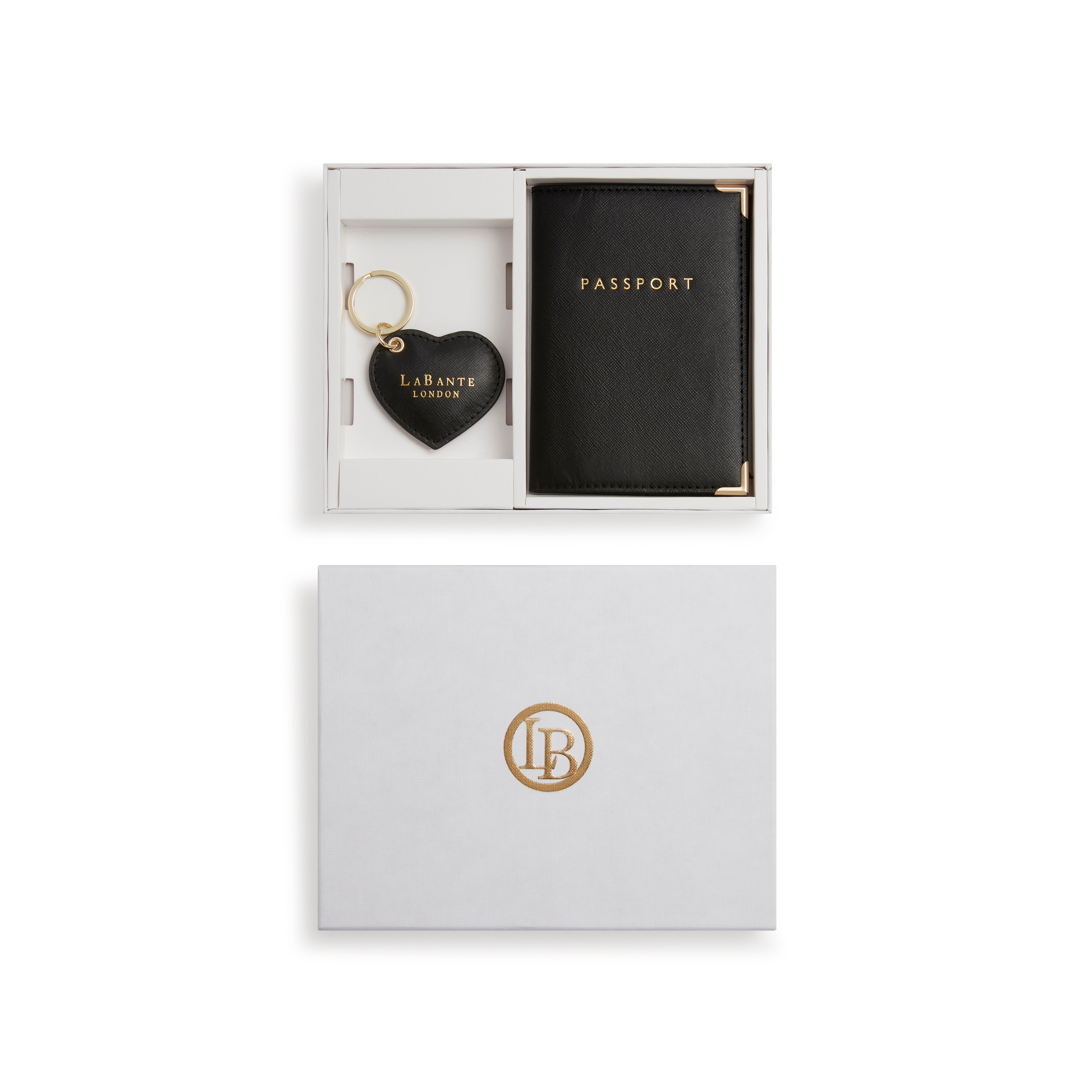 Ash Black Passport holder & Key chain Gift Box