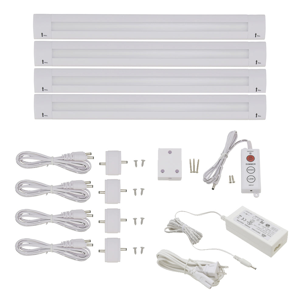 Lilium 12 Inch Warm White Modular LED Under Cabinet Lighting - Standard Kit (4 Panel)