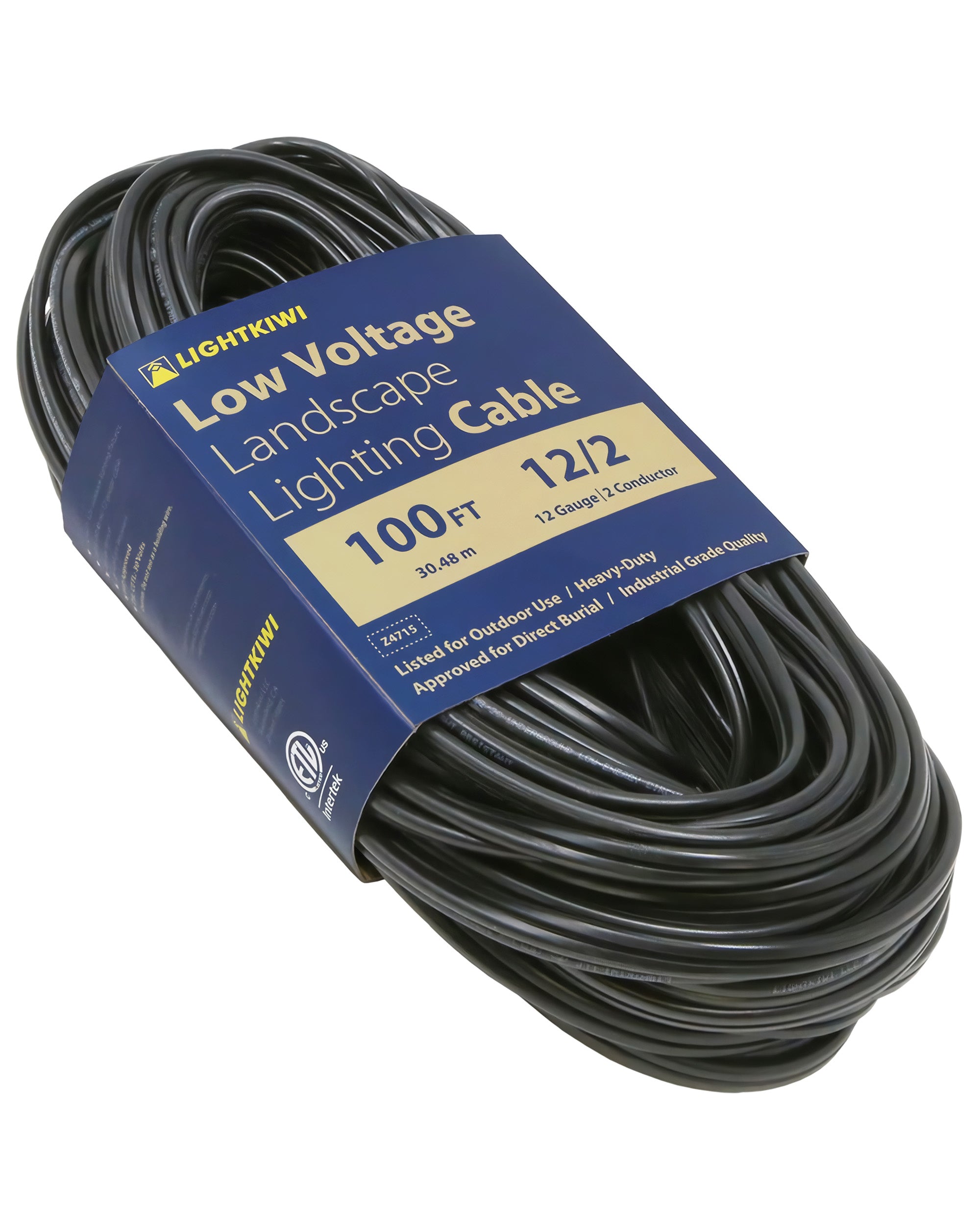 12AWG 2-Conductor Direct Burial Wire for Low Voltage Landscape Lighting, 100ft