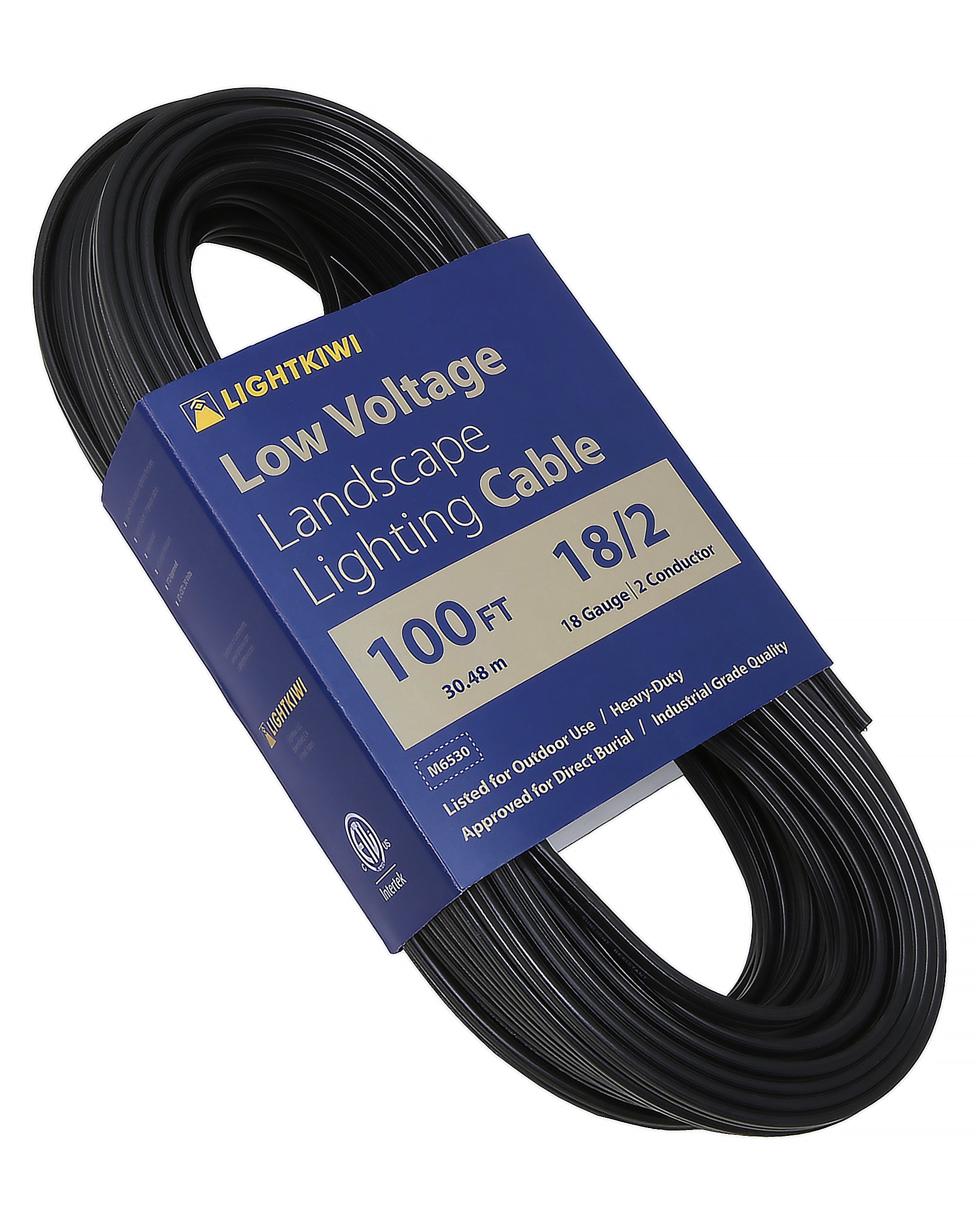 18AWG 2-Conductor Direct Burial Wire for Low Voltage Landscape Lighting, 100ft