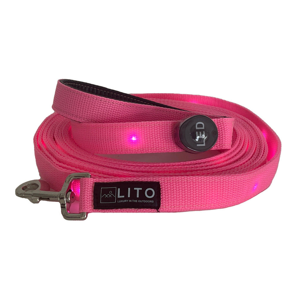 Light Up Dog Leash  - Pink