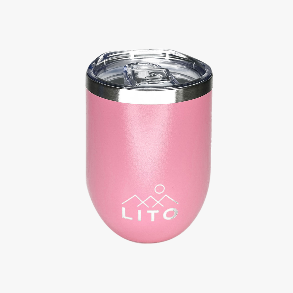 LITO Stainless 10 Oz Wine Tumbler With Outdoor Leak-proof Lid