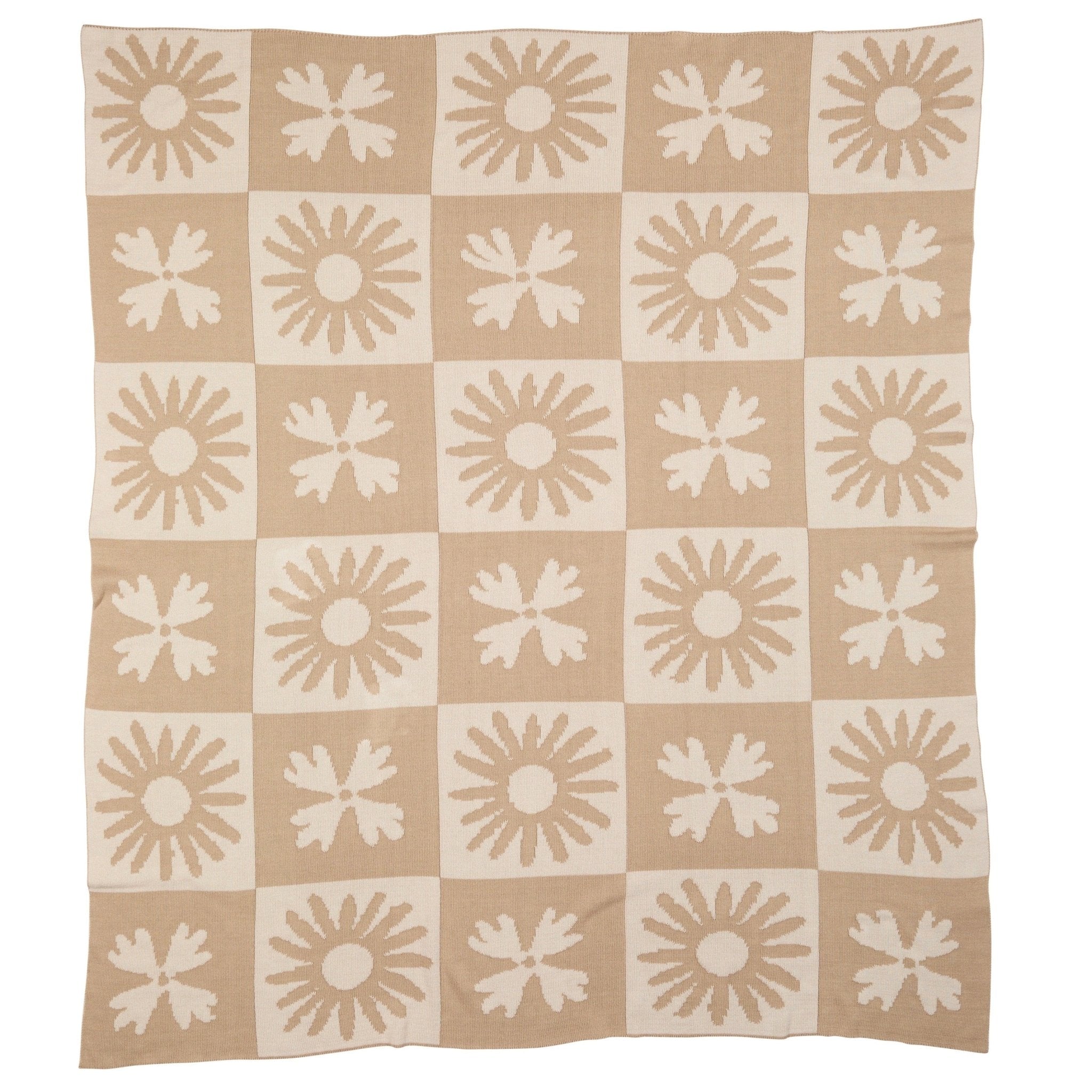 Daisy Block Throw Blanket