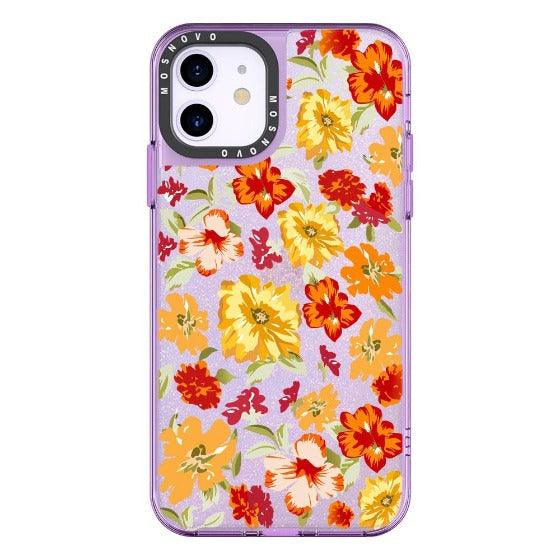 Saffron Yellow Flower Floral Glitter Phone Case - iPhone 11 Case