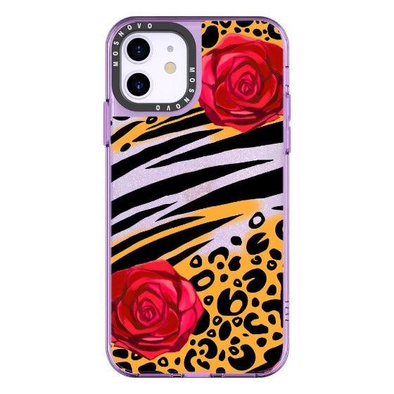 Leopard Rose Glitter Phone Case - iPhone 11 Case