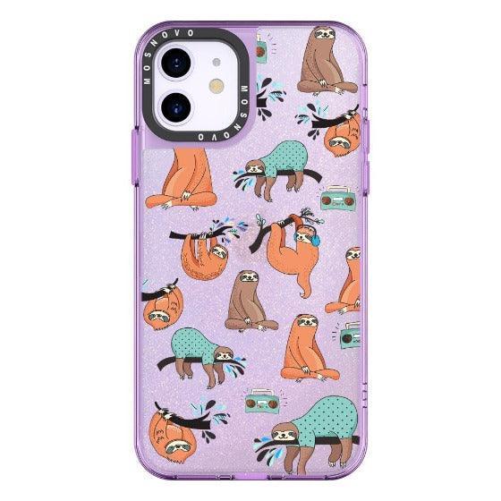 Musical Sloth Glitter Phone Case - iPhone 11 Case