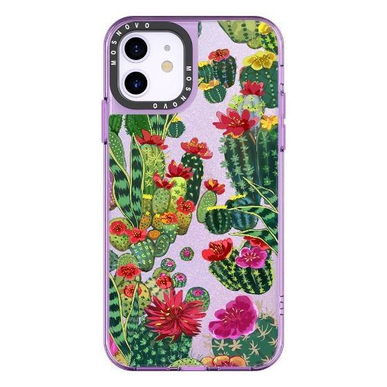 Cactus Botany Glitter Phone Case - iPhone 11 Case