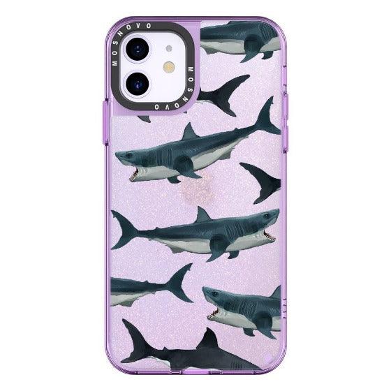 White Shark Glitter Phone Case - iPhone 11 Case