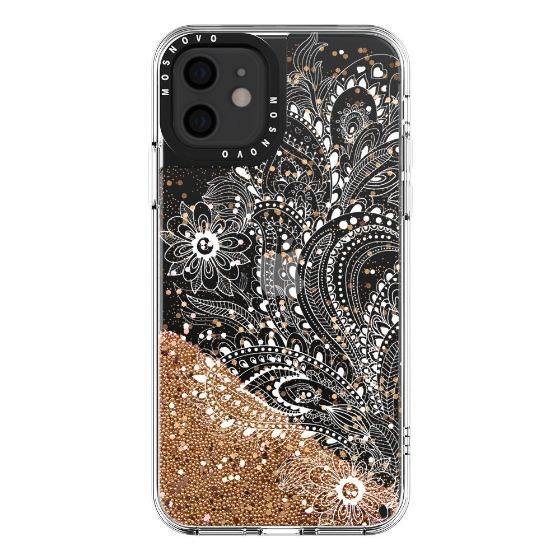 Paisley Floral Glitter Phone Case - iPhone 12 Case