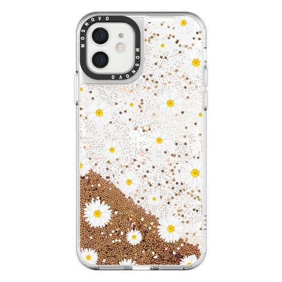 White Daisy Glitter Phone Case - iPhone 12 Case