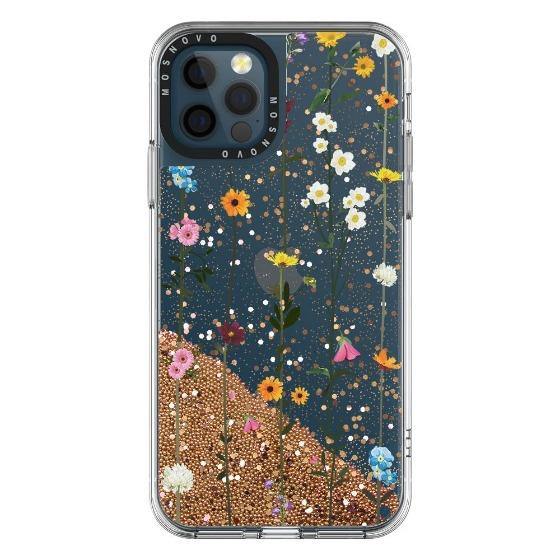 Wild Flowers Floral Glitter Phone Case - iPhone 12 Pro Max Case