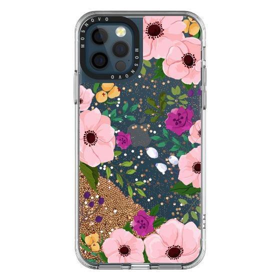 Flower Garden Floral Glitter Phone Case - iPhone 12 Pro Max Case